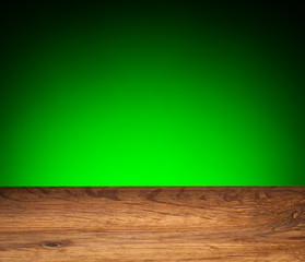 Wood grain texture - oak board on green background