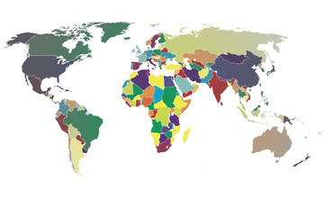World Map Vector color gradient