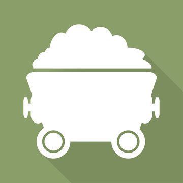 Mining coal cart icon