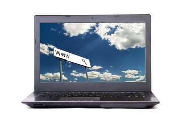 Portable black computer with search line