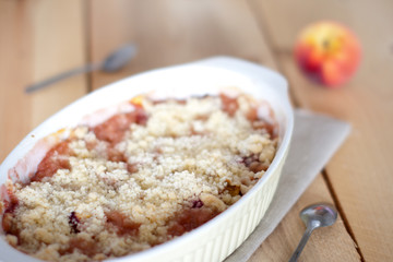 Peach crumble