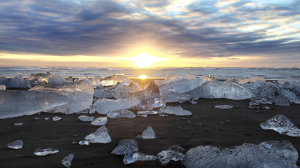 Obraz premium Jokulsarlon Iceberg Beach Iceland