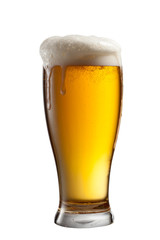 Beer in glass isolated on white background