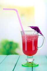 Glass of fresh watermelon juice,
