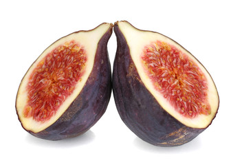 Ripe figs isolated on white