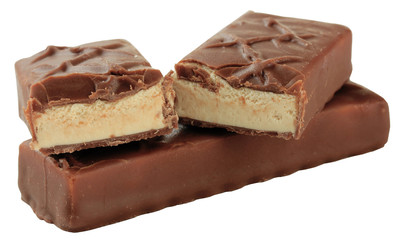 Fototapeta na wymiar Delicious chocolate bars isolated on white