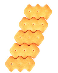 Delicious crackers isolated on white