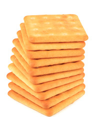 Delicious crackers isolated on white