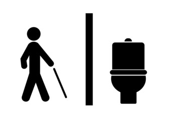 Toilettes pour aveugle