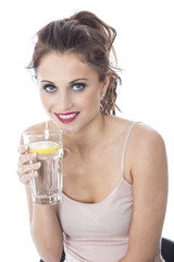 Young Woman Drinking a Glass of Water