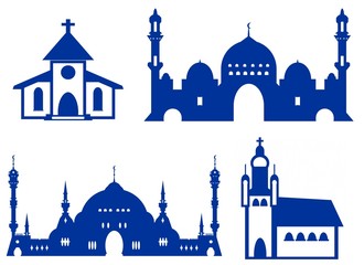 Édifices religieux en 4 icônes