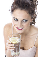 Young Woman Drinking a Glass of Water