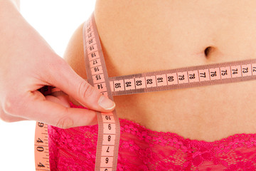 Healthy waist with measuring tape