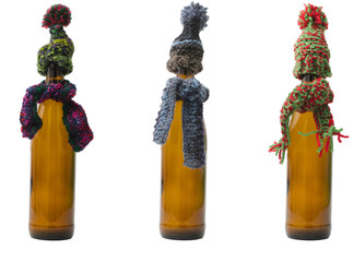 Three Bottles with Scarf and Hat