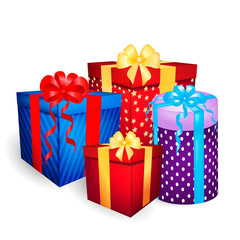 christmas gift boxes vector