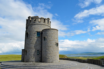 Fototapeta na wymiar O’Brien’s tower at the cliffs of Moher, Ireland