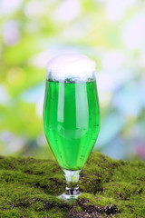 Glass of green beer for St Patricks day