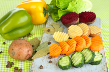Beautiful sliced vegetables,