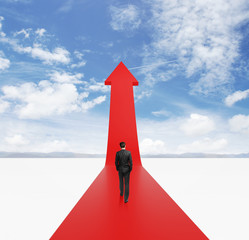 red arrow to sky