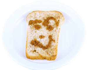 Funny toast, isolated on white