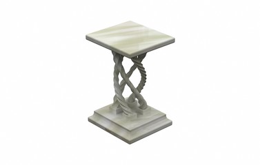 Steinsockel - verdreht,hell, 4 Beine,iso