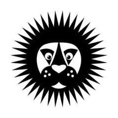 Black & white Lion head icon
