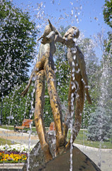 Monument of Lovers (or Monument of Kiss) in Kharkiv, Ukraine