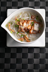 Thai Noodle Soup with Crispy Pork