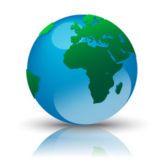 earth with reflection