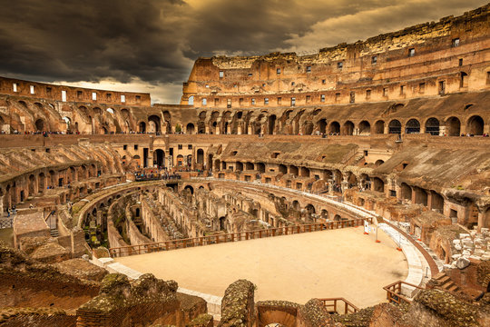 Fototapeta Inside of Colosseum in Rome, Italy