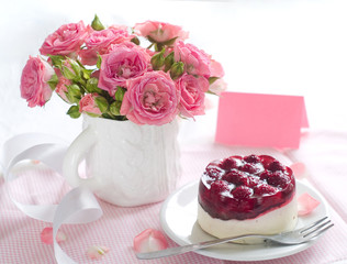 Cake and roses