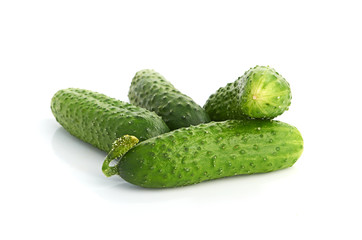 green cucumbers  isolated on white background
