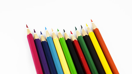 Color pencil set in Isolated Background