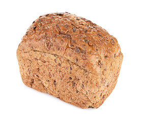 whole grain bread isolated on white background