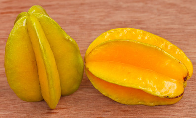 star apple on wood background