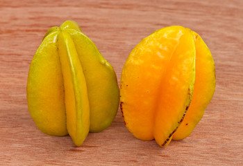 star apple on wood background