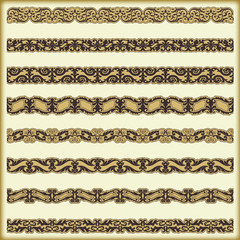 Fototapeta premium Vintage border set for design