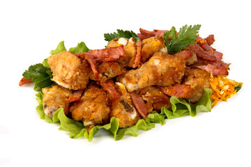 Chicken legs with fresh vegetables