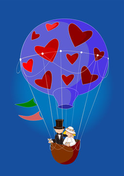 sposini in mongolfiera