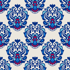 Damask flower seamless vector pattern