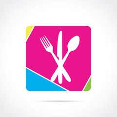 couverts sur carré avec contour blanc