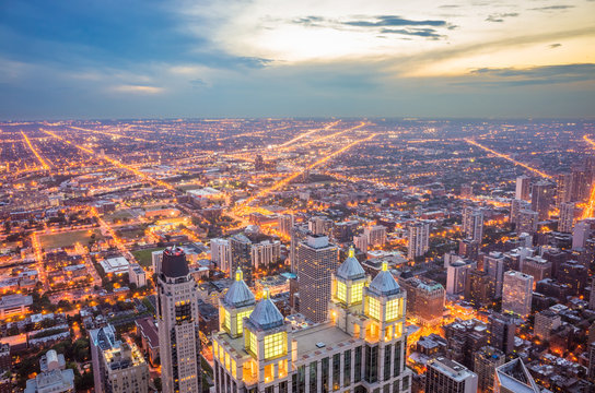 Chicago city from top view