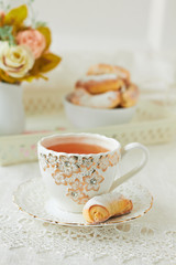 Homemade cookie and tea