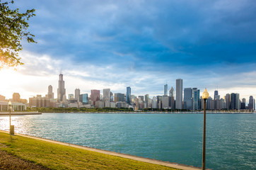 Chicago city downtown urban skyline