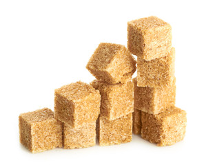 Brown cane sugar cubes