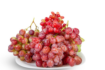 Plate of red grapes