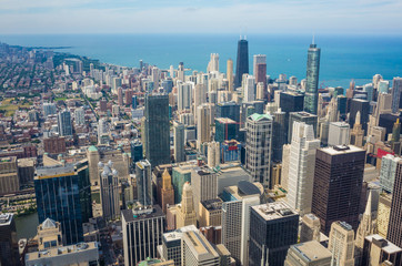 Chicago city from top view