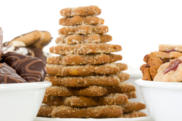 Close-up of fresh baked christmas cookies