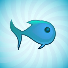 Obraz premium Blue small fish, isolated illustration