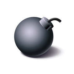 Vintage black bomb icon, cartoon style